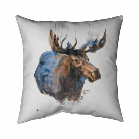 BEGIN HOME DECOR 20 x 20 in. Abstract Blue Moose-Double Sided Print Indoor Pillow 5541-2020-AN254-1